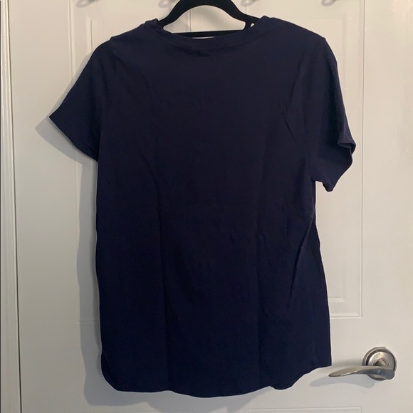 Basic navy blue t-shirt with graphic design - Picture 2 of 4